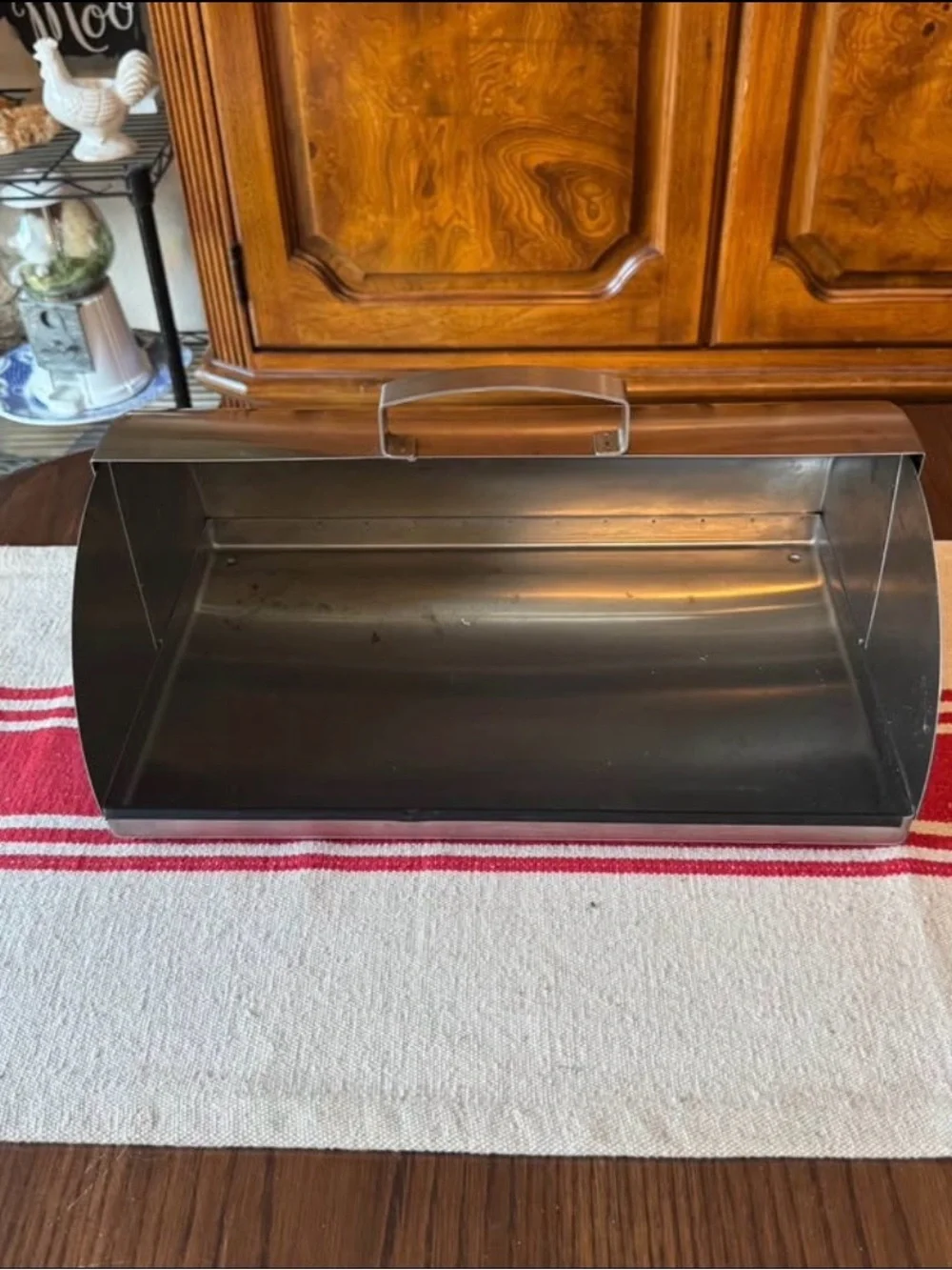 Stainless Steel Bread Box with Front Handle - Silver